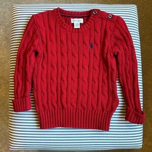 Ralph Lauren red boys cable-knit cotton sweater